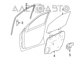 Garnitura sticla fata dreapta Mercedes X164 GL W164 ML nou original OEM