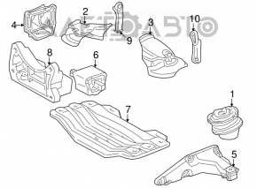 Pernele motorului stâng Mercedes W211 E550 rwd nou, neoriginal CORTECO