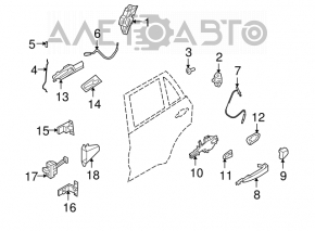 Buclele ușii din spate stânga jos pentru BMW X5 X6 E70 E71 07-13.