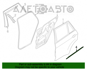 Moldură ușă-sticlă spate centrală stânga BMW X5 E70 07-13 crom