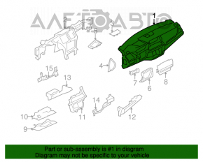 Torpedo panou frontal fără AIRBAG BMW X5 E70 07-13 negru