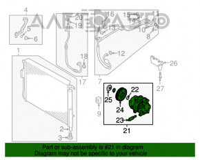 Compresorul de aer condiționat pentru Kia Sorento 16-18