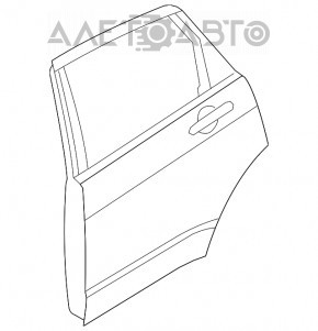 Ușa goală din spatele stâng al unui Ford Focus USA 08-11, argintie, maner.