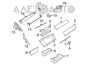 Cutie de mănuși, compartiment de depozitare pentru BMW X5 E70 10-13, complet, negru, inserție din lemn deschis.