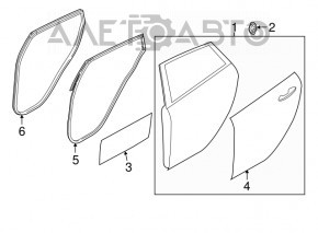 Ușa goală din spate dreapta pentru Ford Fiesta 11-19 5 uși, nouă, neoriginală