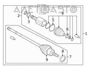 Привод полуось передняя правая Subaru Forester 19- SK ржавая