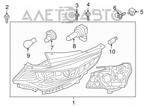 Far stânga față goală Kia Optima 16-18 SUA pre-restilizare halogen nou neoriginal DEPO Taiwan