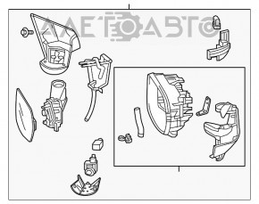 Зеркало боковое левое Honda CRV 17-22 9 пинов, красное, поворотник, BSM, подогрев