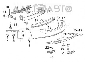 Bara spate goală Chevrolet Malibu 16-18 albastră