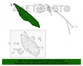 Geamul ușii din fața dreapta a Ford Escape MK4 20-22