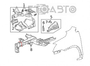 Partea din față stânga Buick Encore 13-19 pe caroserie, neagră, lovituri.