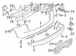 Amplificatorul pentru bara spate Nissan Murano z52 15- nou TW aftermarket