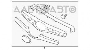 Решетка радиатора grill Subaru Forester 19- SK верх черн глянец новый OEM оригинал