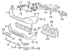 Jaluzele deflectorului radiatorului Honda CRV 17-19 asamblate sus, noi, originale OEM