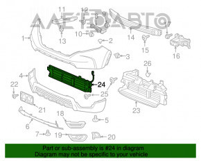 Jaluzele deflectorului radiatorului Honda CRV 17-19 asamblate jos, noi, originale OEM.