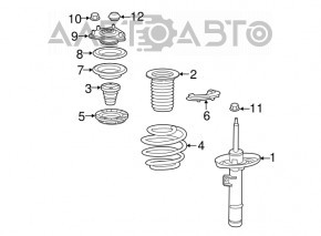 Стойка амортизатора в сборе передняя левая Honda CRV 17-19 AWD