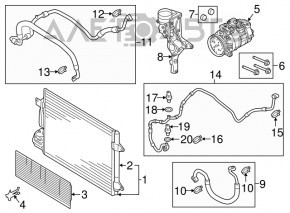 Решетка радиатора grill VW Jetta 15-18 USA со значком, черная