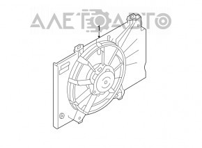 Difuzorul carcasei radiatorului asamblat Ford Fiesta 11-19 1.6