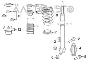 Amortizorul frontal stânga Chrysler 300 11- AWD