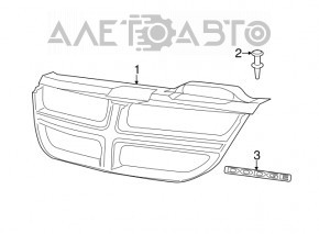 Решетка радиатора grill Dodge Journey 11- хром