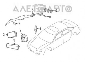 Airbag-ul de siguranță în volanul șoferului pentru Chrysler 300 11-14, negru