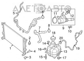 Radiator de răcire apă Jeep Cherokee KL 14-18 2.4, pentru motorul sub 1 litru