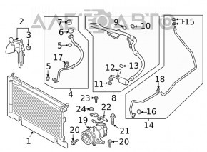 Radiatorul condensatorului de aer condiționat pentru Subaru Forester 19- SK, nou, neoriginal