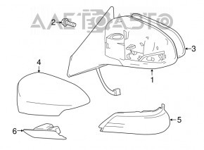 Зеркало боковое правое Toyota Avalon 13-18 11 пинов, поворотник, бордовое