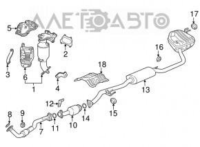 Convertor catalitic Honda CRV 17-19 2.4, șuruburile sunt tăiate, zdrobite