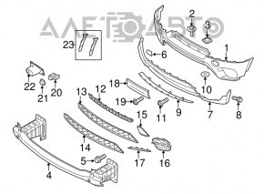 Buza bara fata BMW X5 E70 11-13 restilizat fara senzori de parcare, nou, neoriginal