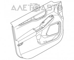 Capacul ușii, cartela frontală stânga Ford Escape MK4 20-22 negru cu bej, zgârieturi, necesită curățare.