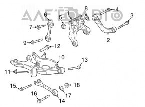 Цапфа задняя левая Ford Edge 15-