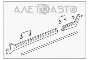 Prag asamblat din 2 piese dreapta pentru Buick Encore 13-19