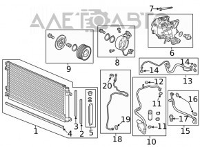 Radiatorul condensatorului de aer condiționat Honda Civic X FC 16-21 1.5T