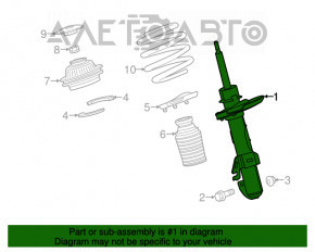 Suportul amortizorului asamblat, dreapta față, Jeep Cherokee KL 14-18 2.4 AWD