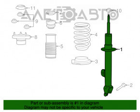 Amortizorul frontal stânga Dodge Challenger 11-14 rwd