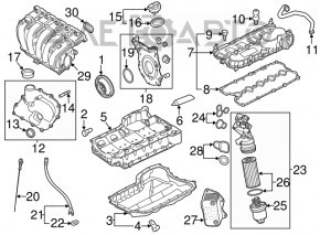 Corpul filtrului de ulei VW Jetta 11-15 2.0