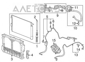 Radiatorul condensatorului de aer condiționat Chevrolet Volt 16- nou OEM original