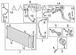 Radiatorul condensatorului de aer condiționat Honda Accord 18-22 1.5T nou OEM original cu lovituri.