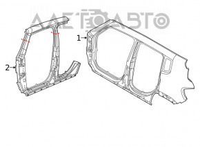 Стойка кузова центральная правая Jeep Renegade 15- на кузове
