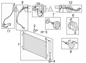 Radiatorul condensatorului de aer condiționat pentru Honda Accord 13-17 are celulele sparte și rupte