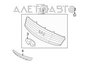 Решетка радиатора grill Infiniti G25 G37 4d 10-13