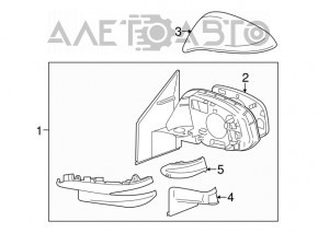 Oglindă laterală dreapta Toyota Rav4 13-15 pre-restilizare