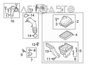 Воздуховод на фильтр Ford Edge 15-18 2.0T без корпуса