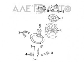 Suportul amortizorului asamblat, față stânga, Ford Explorer 11-15