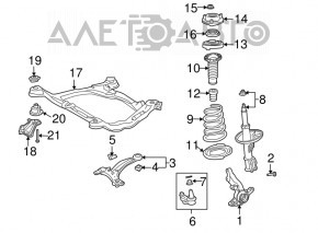 Amortizorul din față dreapta pentru Toyota Sienna 04-10