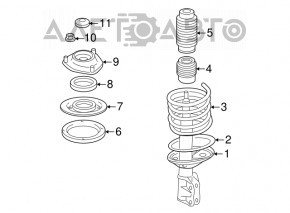 Amortizorul frontal stânga Mitsubishi Galant 04-12