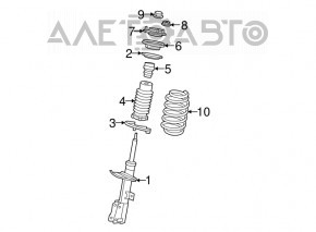 Amortizorul din față dreapta Chrysler 200 11-14