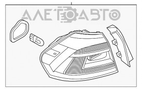 Lampa exterioară aripă dreapta VW Passat b8 16-19 USA halogen întunecat