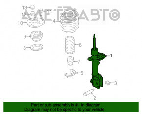 Amortizorul frontal stânga Ford Edge 15-18 2.7T awd